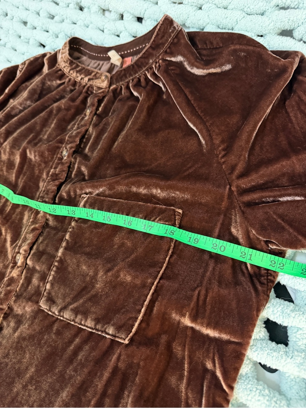Pilcro Chocolate Brown Velvet Button-Front Blouse Jacket Sz Large - Picture 11 of 17